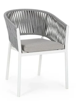 SEDIA IN CORDA PER ESTERNO IMPILABILE BIANCO WG20 -FLORENCIA