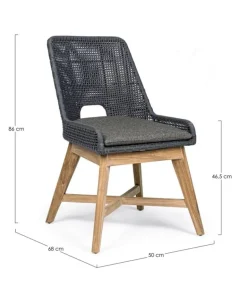 SEDIA IN CORDA PER ESTERNO COLOR ARDESIA - HESPERIA