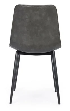 SEDIA IN ECOPELLE ANTRACITE - KYRA