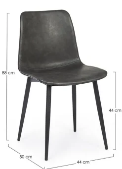 SEDIA IN ECOPELLE ANTRACITE - KYRA