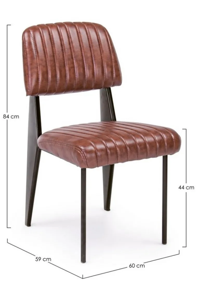 SEDIA IN ECOPELLE ARANCIO SCURO - NELLY