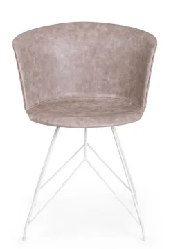 SEDIA IN ECOPELLE BEIGE - LOFT