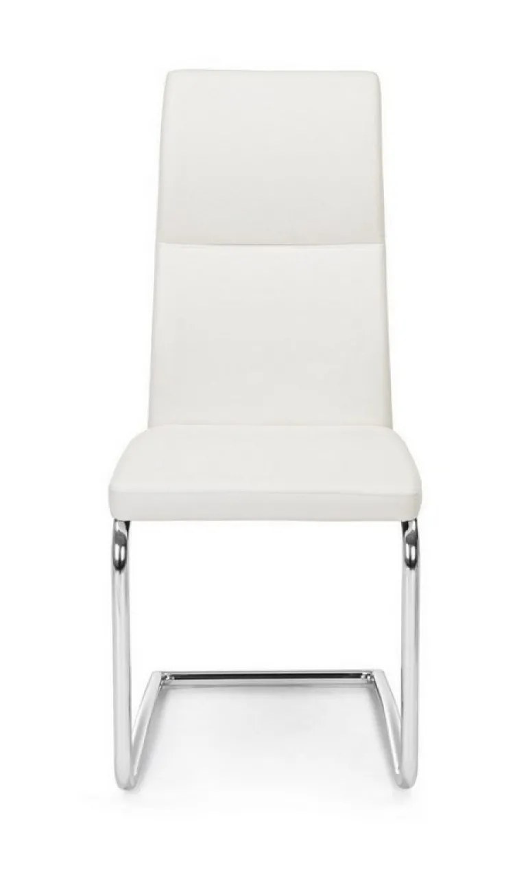 SEDIA IN ECOPELLE BIANCA - THELMA