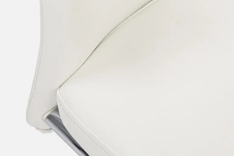 SEDIA IN ECOPELLE BIANCA - THELMA