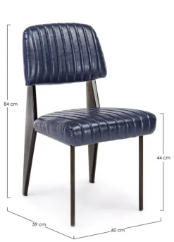 SEDIA IN ECOPELLE BLU - NELLY