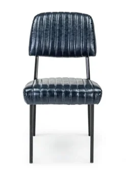 SEDIA IN ECOPELLE BLU - NELLY