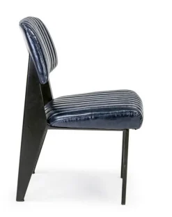 SEDIA IN ECOPELLE BLU - NELLY