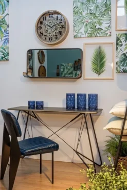 SEDIA IN ECOPELLE BLU - NELLY