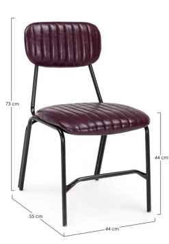 SEDIA IN ECOPELLE BORDEAUX - DEBBIE