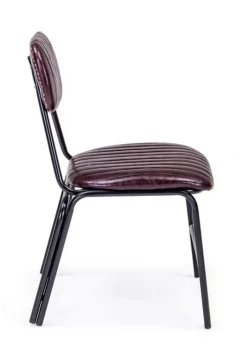 SEDIA IN ECOPELLE BORDEAUX - DEBBIE