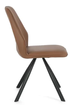 SEDIA IN ECOPELLE COGNAC - MAXWELL