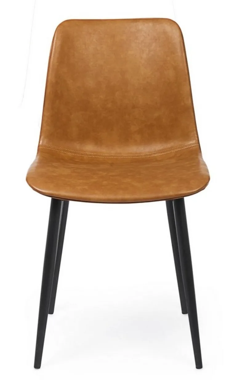 SEDIA IN ECOPELLE COLOR CUOIO - KYRA