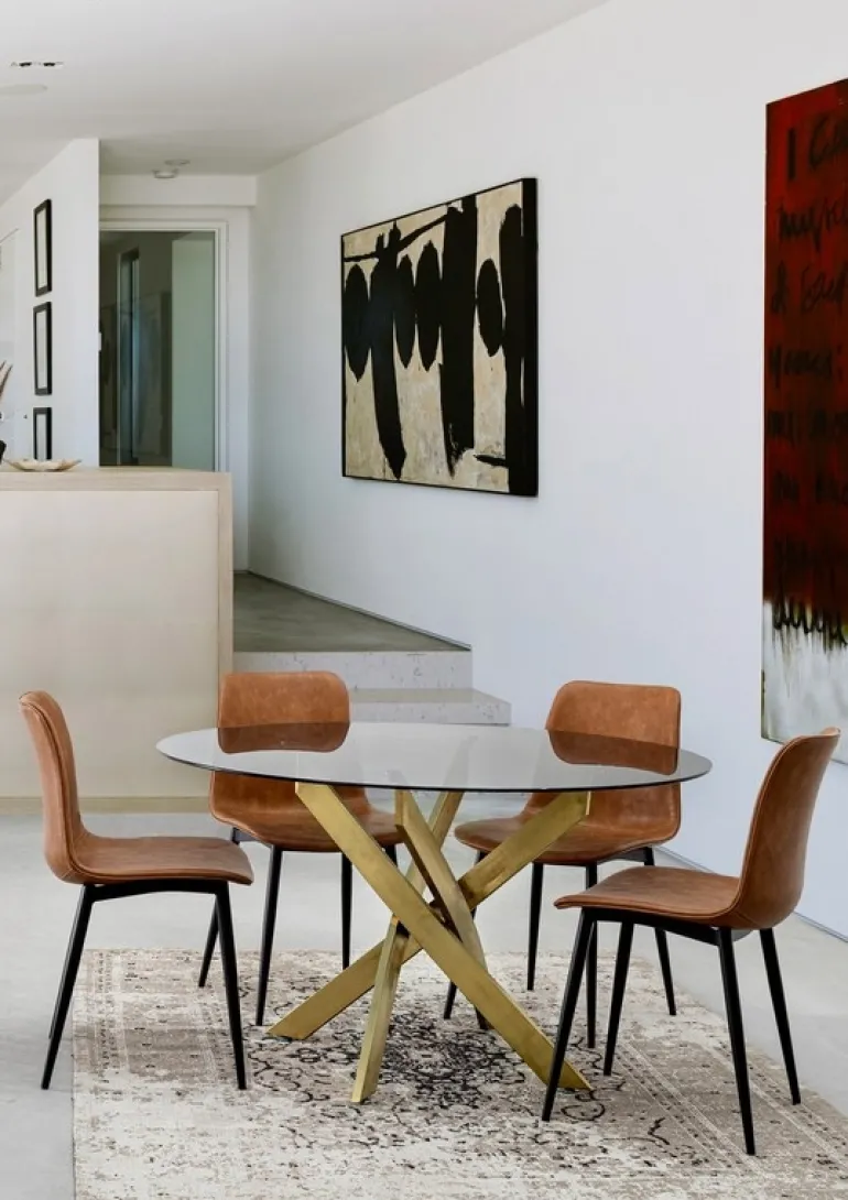 SEDIA IN ECOPELLE COLOR CUOIO - KYRA