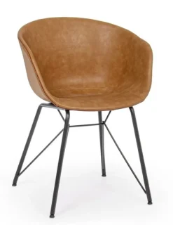 SEDIA IN ECOPELLE COLOR CUOIO - WARHOL