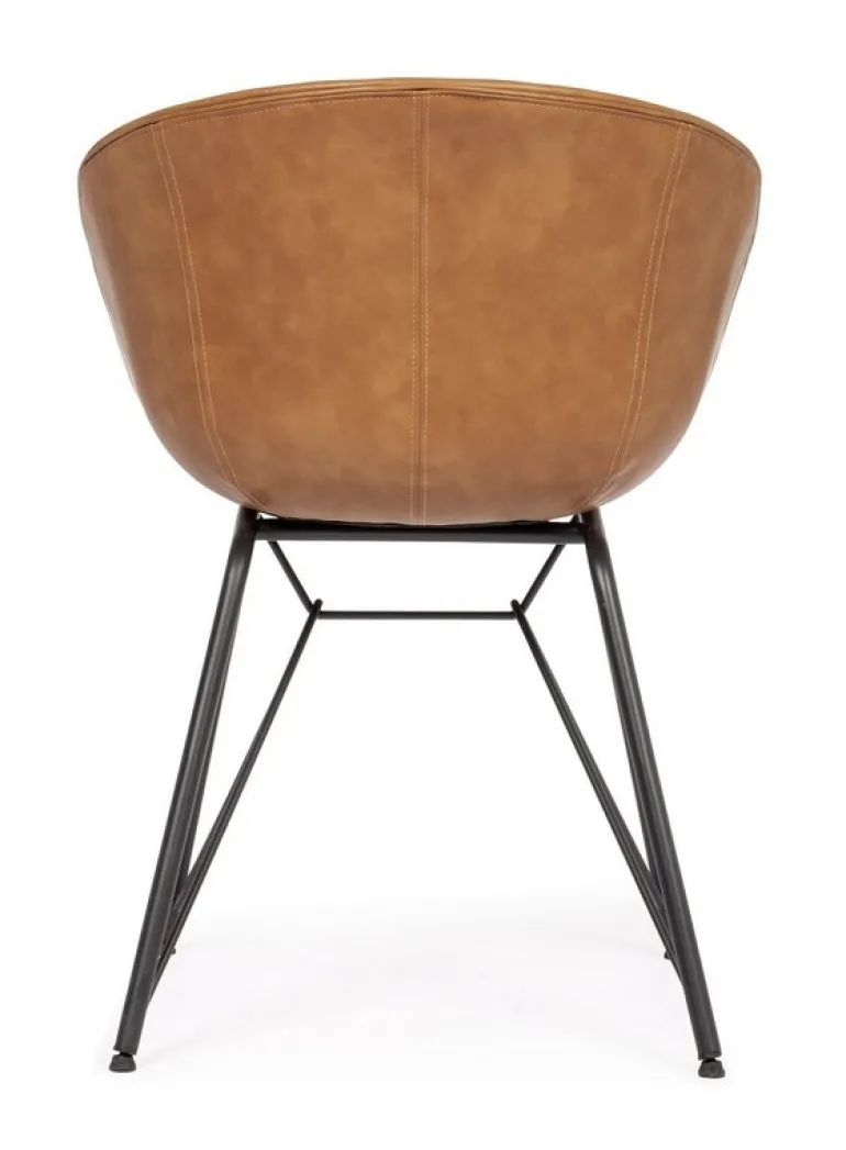 SEDIA IN ECOPELLE COLOR CUOIO - WARHOL