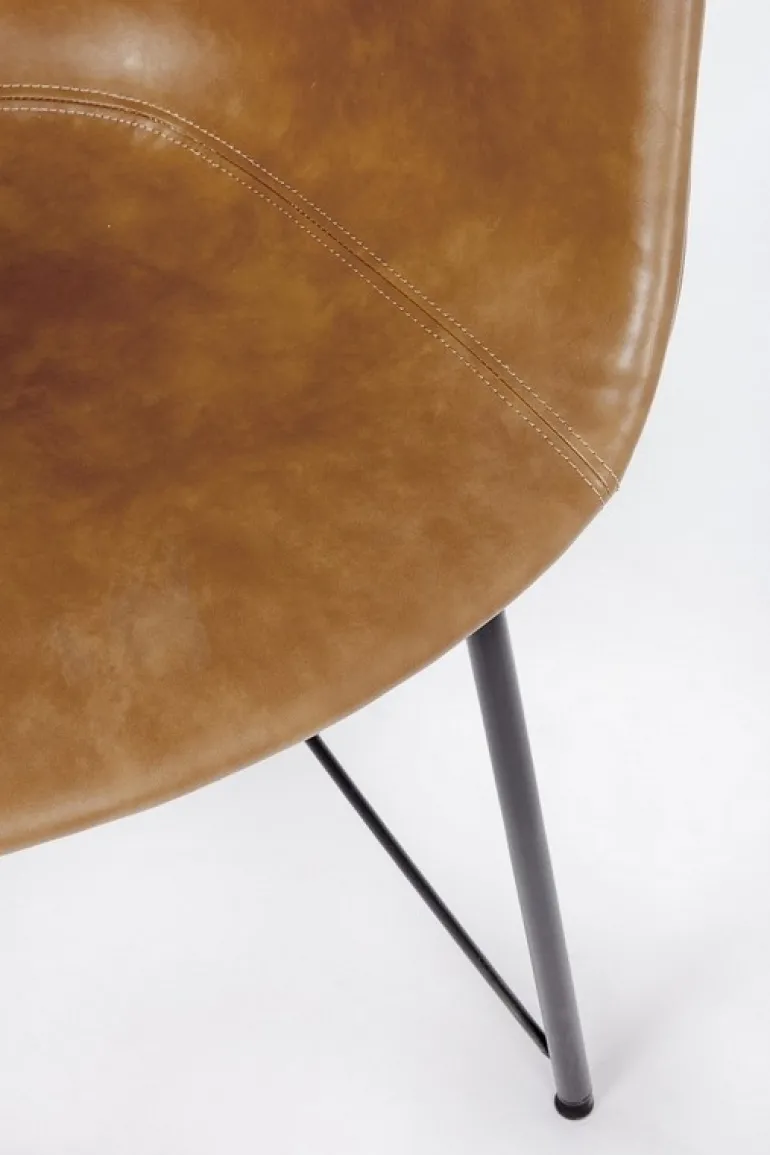 SEDIA IN ECOPELLE COLOR CUOIO - WARHOL