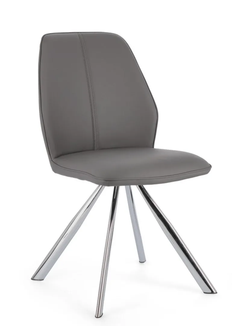 SEDIA IN ECOPELLE GRIGIA - MAXWELL