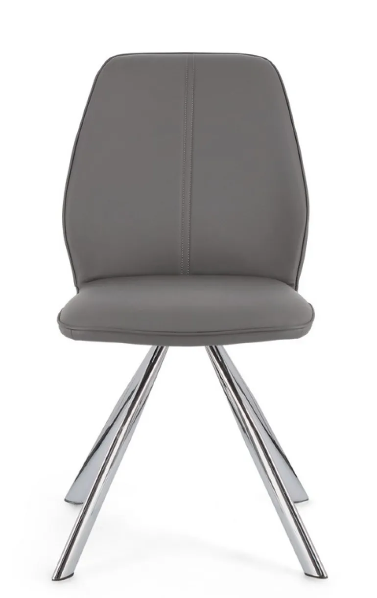 SEDIA IN ECOPELLE GRIGIA - MAXWELL