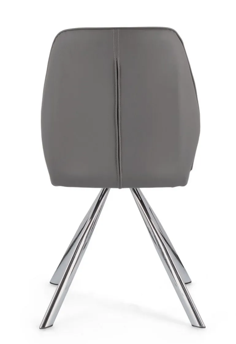 SEDIA IN ECOPELLE GRIGIA - MAXWELL