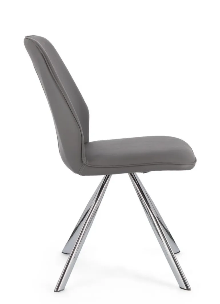 SEDIA IN ECOPELLE GRIGIA - MAXWELL