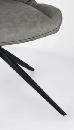 SEDIA IN ECOPELLE GRIGIO - JORDAN