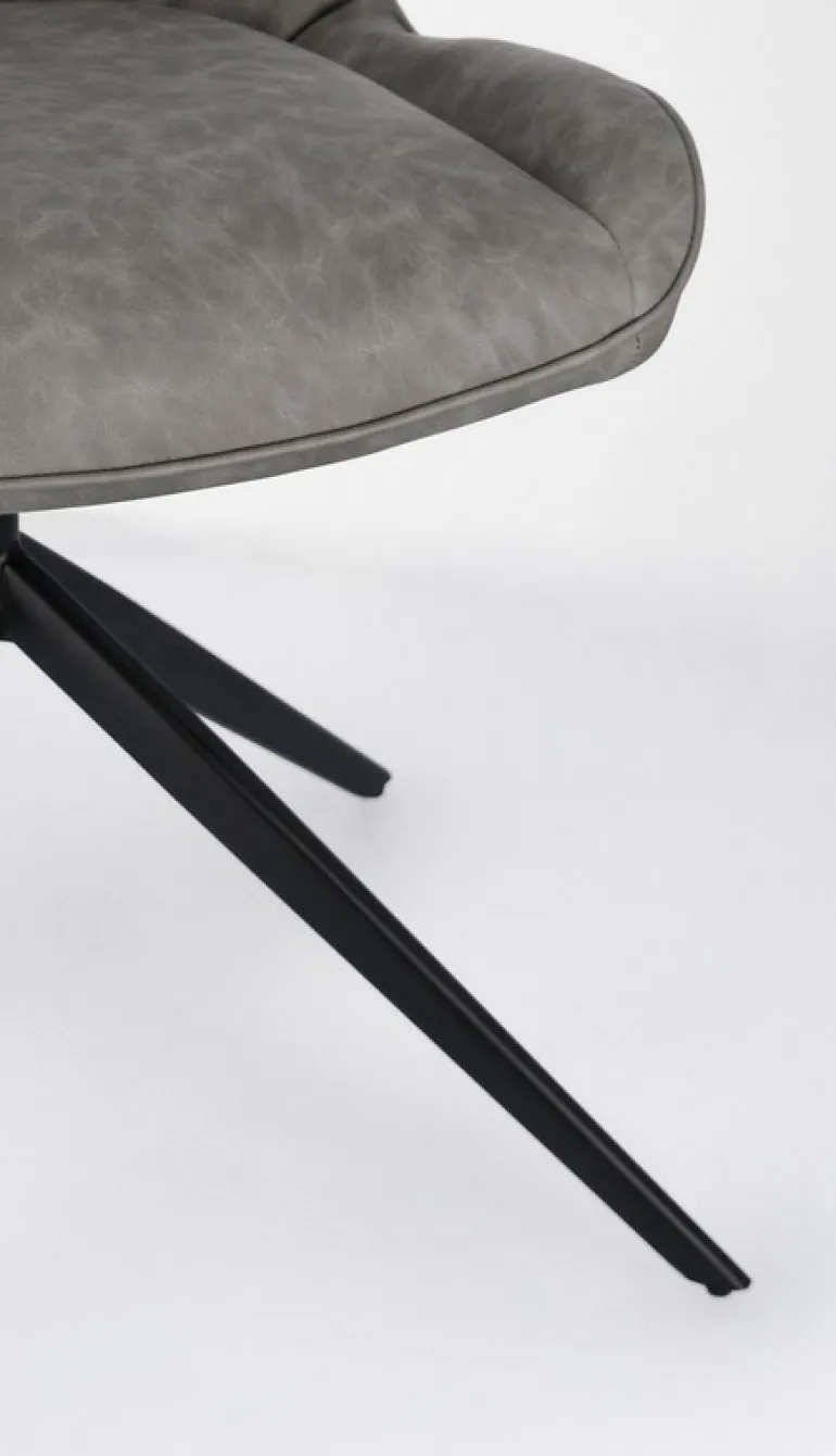 SEDIA IN ECOPELLE GRIGIO - JORDAN