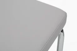 SEDIA IN ECOPELLE GRIGIO CHIARO - THELMA