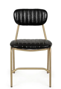 SEDIA IN ECOPELLE NERA - ADDY