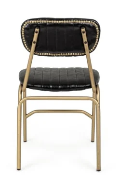 SEDIA IN ECOPELLE NERA - ADDY