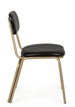 SEDIA IN ECOPELLE NERA - ADDY