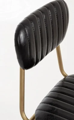 SEDIA IN ECOPELLE NERA - ADDY