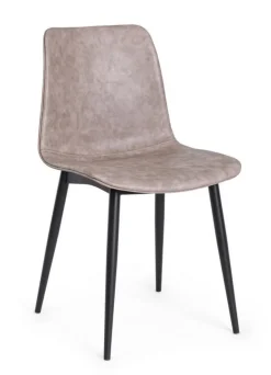 SEDIA IN ECOPELLE NERA - KYRA