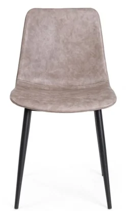 SEDIA IN ECOPELLE NERA - KYRA