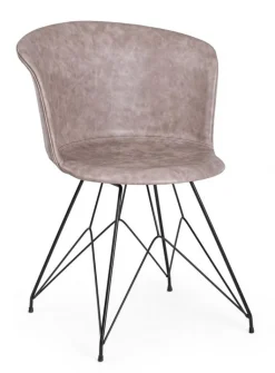 SEDIA IN ECOPELLE NERA - LOFT