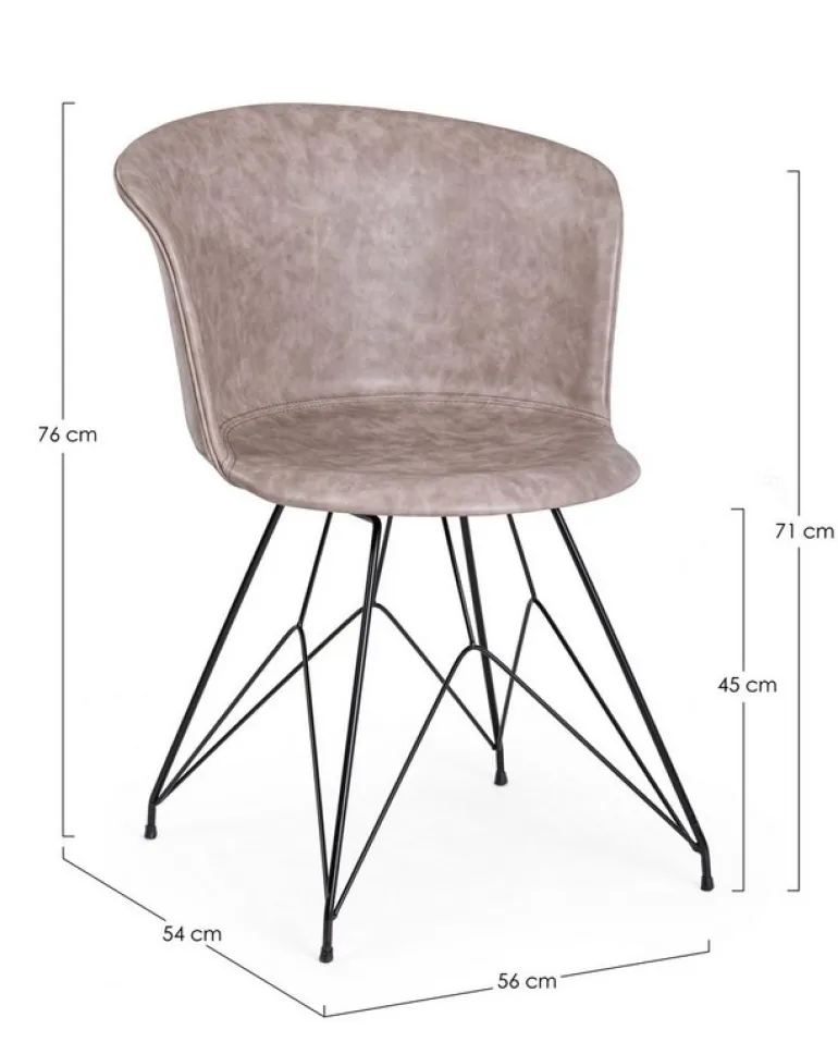 SEDIA IN ECOPELLE NERA - LOFT