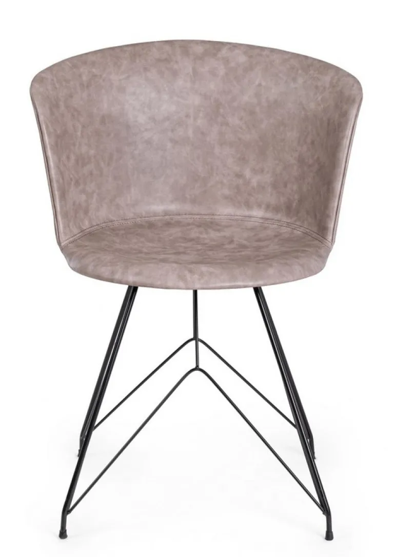 SEDIA IN ECOPELLE NERA - LOFT