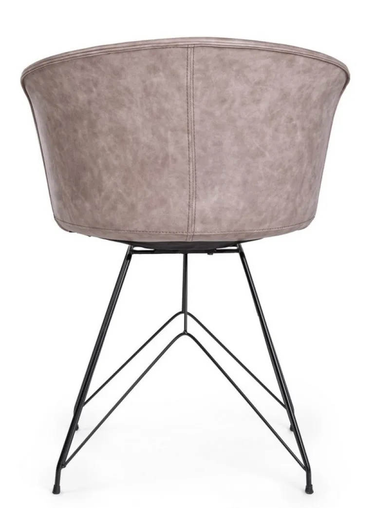 SEDIA IN ECOPELLE NERA - LOFT