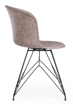 SEDIA IN ECOPELLE NERA - LOFT