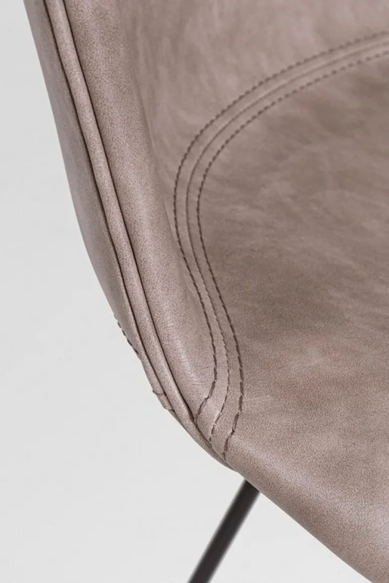 SEDIA IN ECOPELLE NERA - LOFT