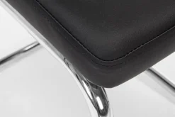 SEDIA IN ECOPELLE NERA - THELMA