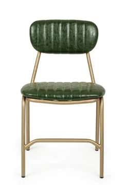 SEDIA IN ECOPELLE VERDE SCURO - ADDY