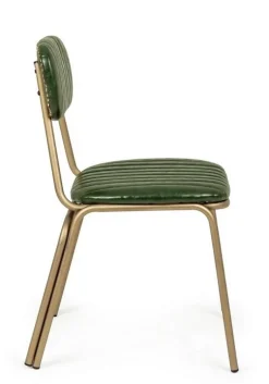 SEDIA IN ECOPELLE VERDE SCURO - ADDY