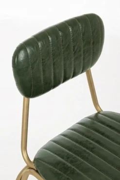 SEDIA IN ECOPELLE VERDE SCURO - ADDY