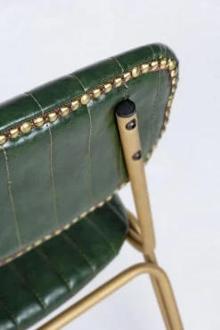 SEDIA IN ECOPELLE VERDE SCURO - ADDY