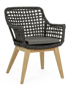 SEDIA IN FIBRA SINTETICA NERA - MADISON