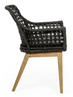 SEDIA IN FIBRA SINTETICA NERA - MADISON