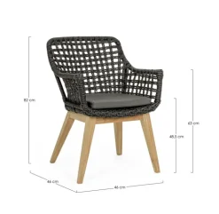 SEDIA IN FIBRA SINTETICA NERA - MADISON