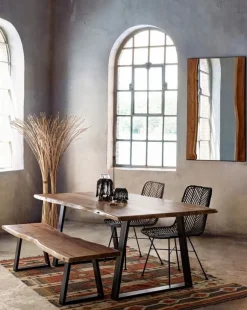 SEDIA IN FIBRE NATURALI NERA - LORENA