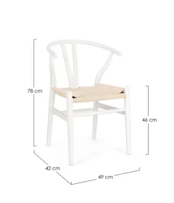 SEDIA IN LEGNO BIANCO - ARTAS