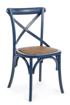 SEDIA IN LEGNO BLU - CROSS